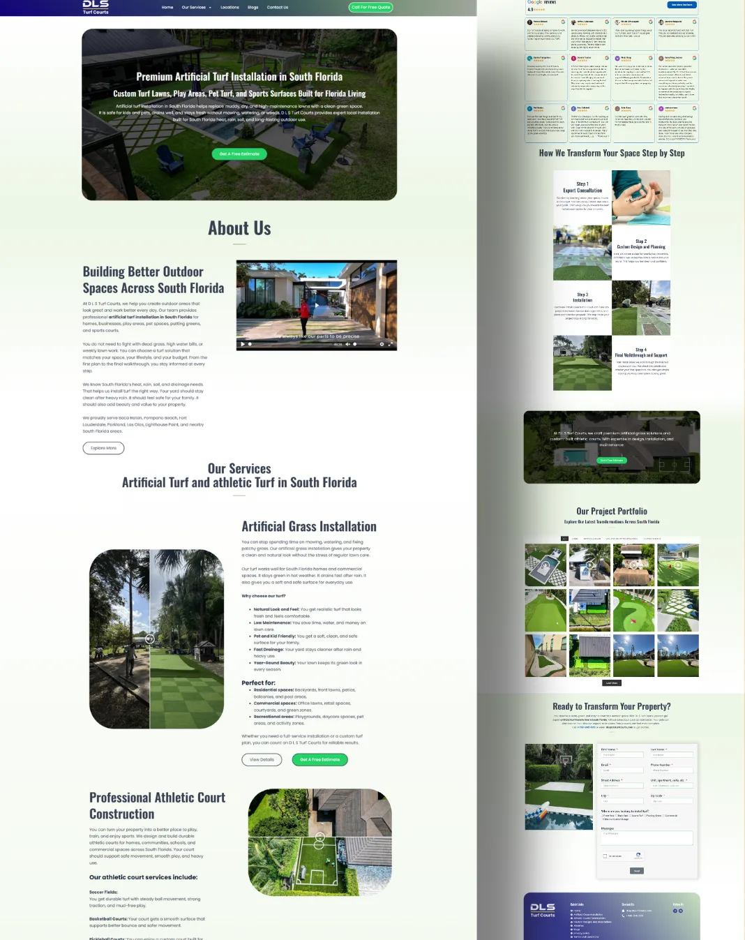 DLS Turf Courts website design